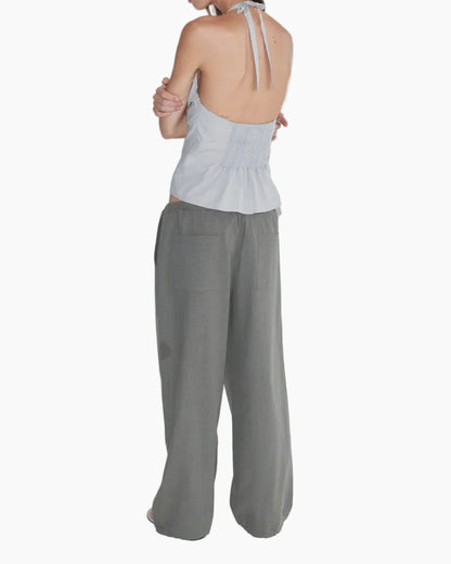 HEM TOGGLE PANT - MOSS STRIPE