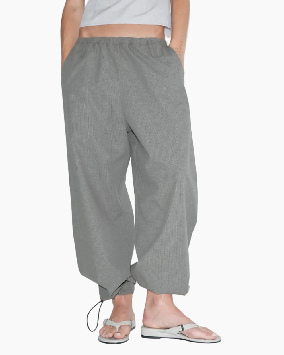 HEM TOGGLE PANT - MOSS STRIPE