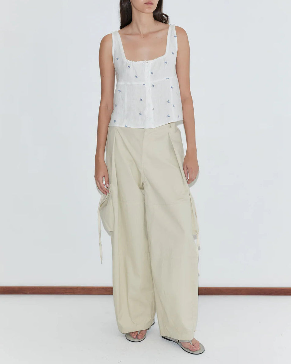 RELAX TIE TOP - FLORAL BLUE