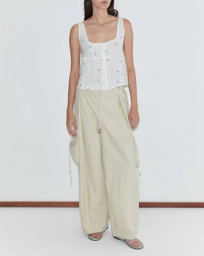 RELAX TIE TOP - FLORAL BLUE