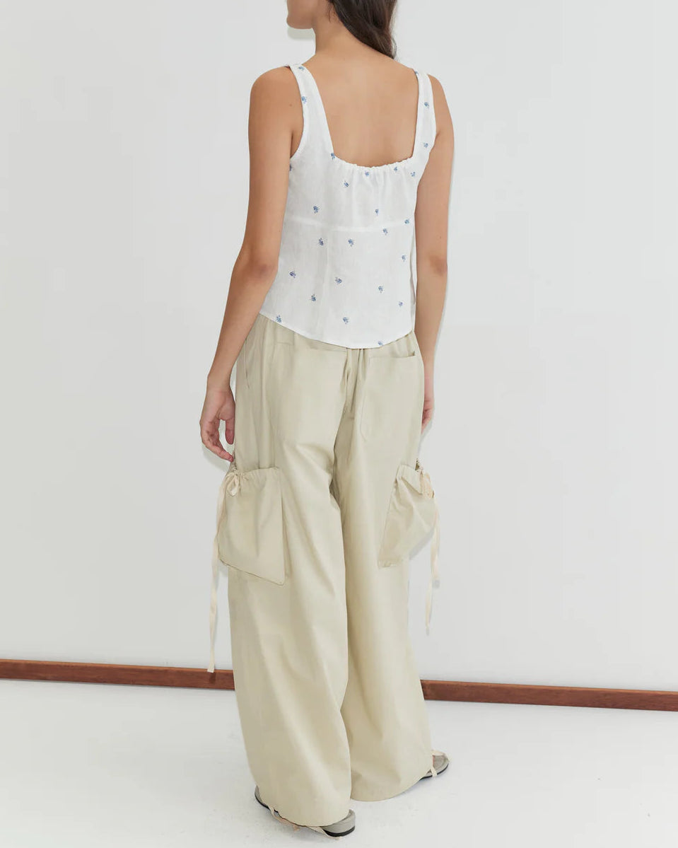 RELAX TIE TOP - FLORAL BLUE
