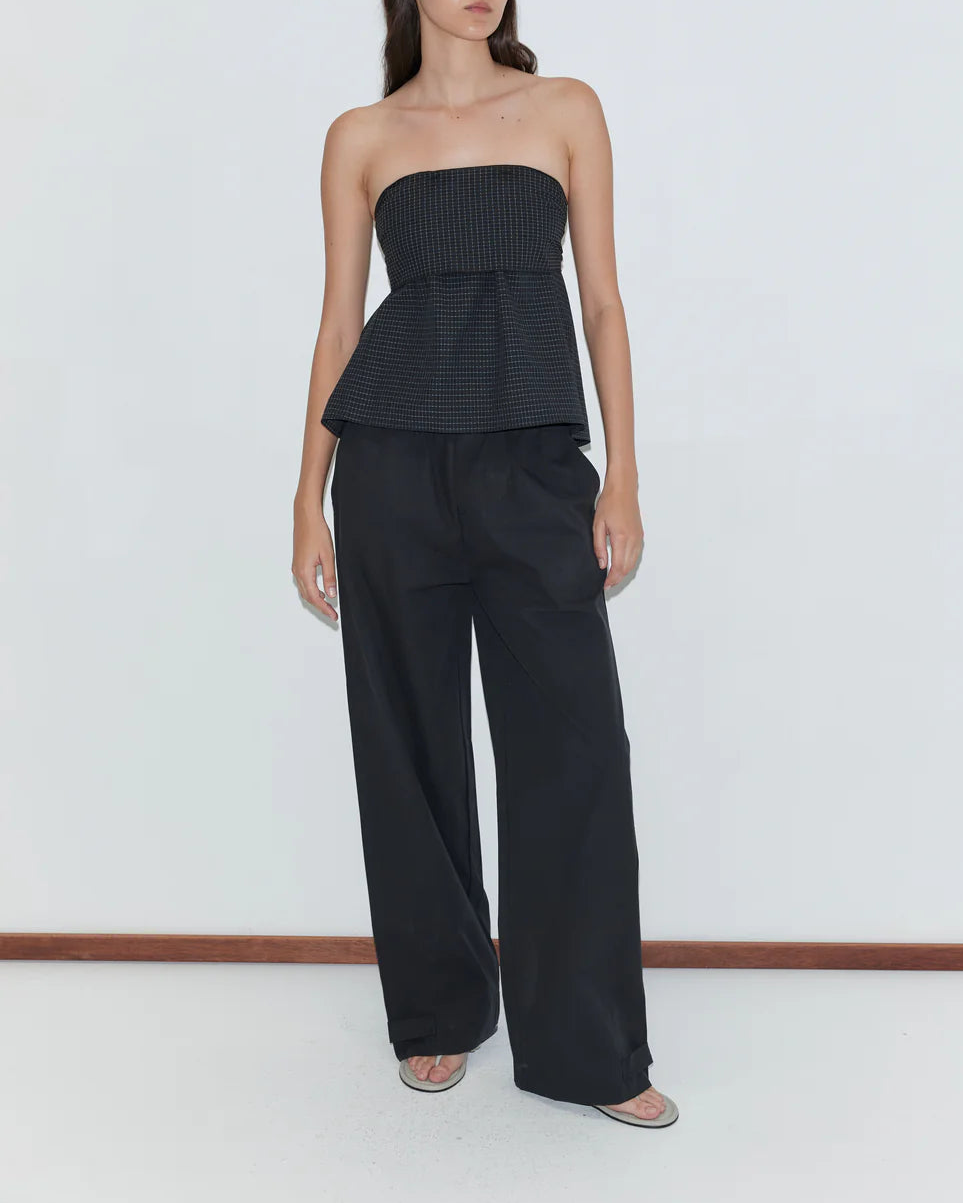 SNAP TAB PANT - BLACK