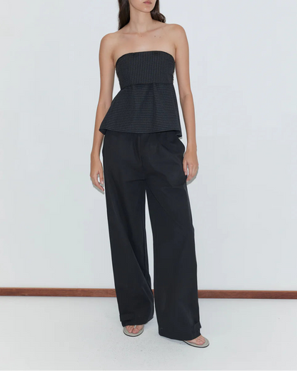 SNAP TAB PANT - BLACK