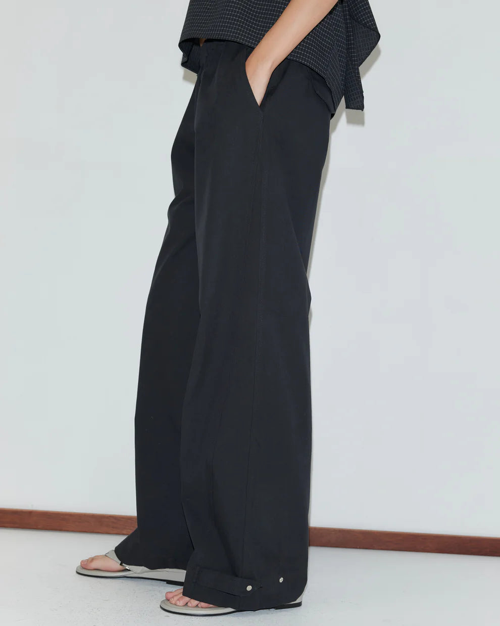 SNAP TAB PANT - BLACK