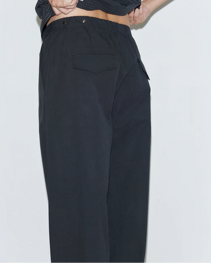 SNAP TAB PANT - BLACK