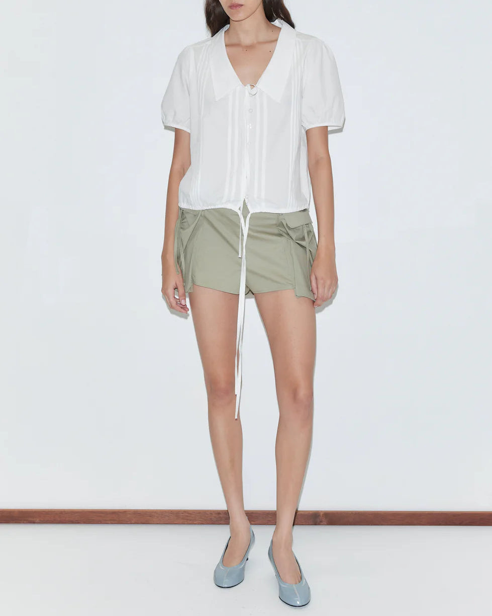 FINE COLLAR TOP - WHITE