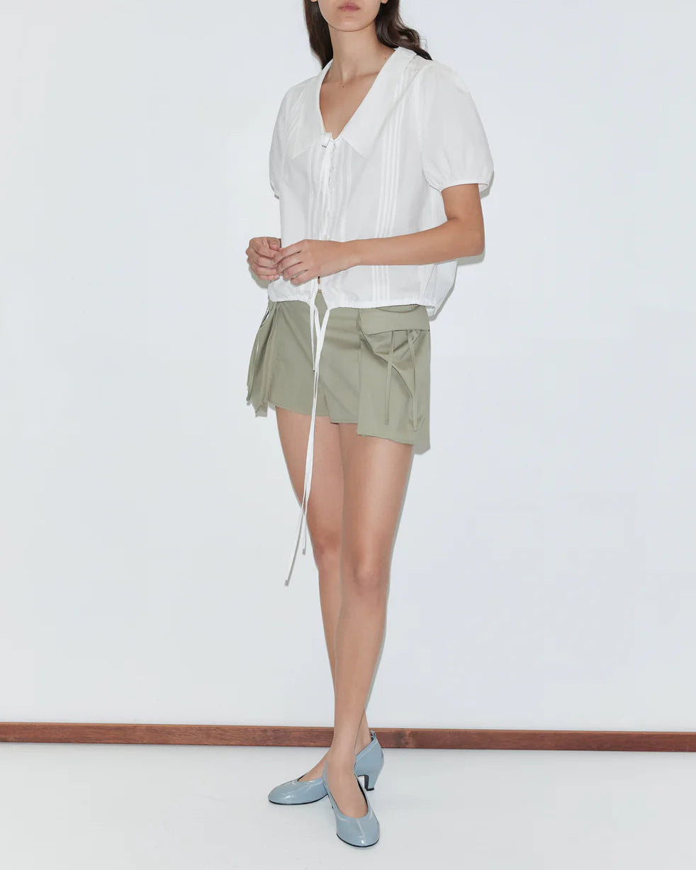 FINE COLLAR TOP - WHITE