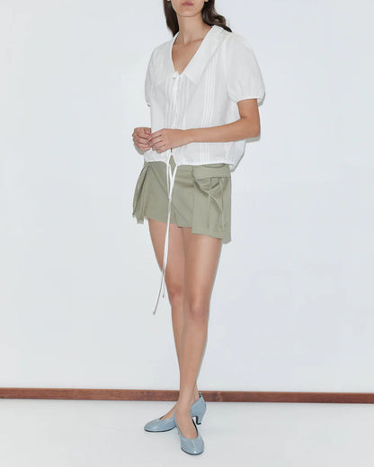 FINE COLLAR TOP - WHITE