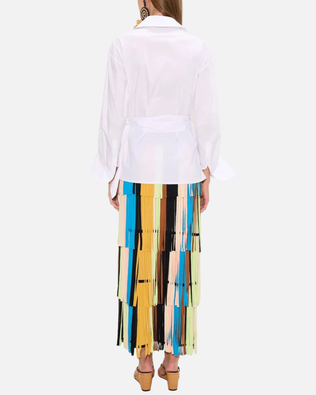 ANYA POPLIN WRAP TOP - MACADAMIA