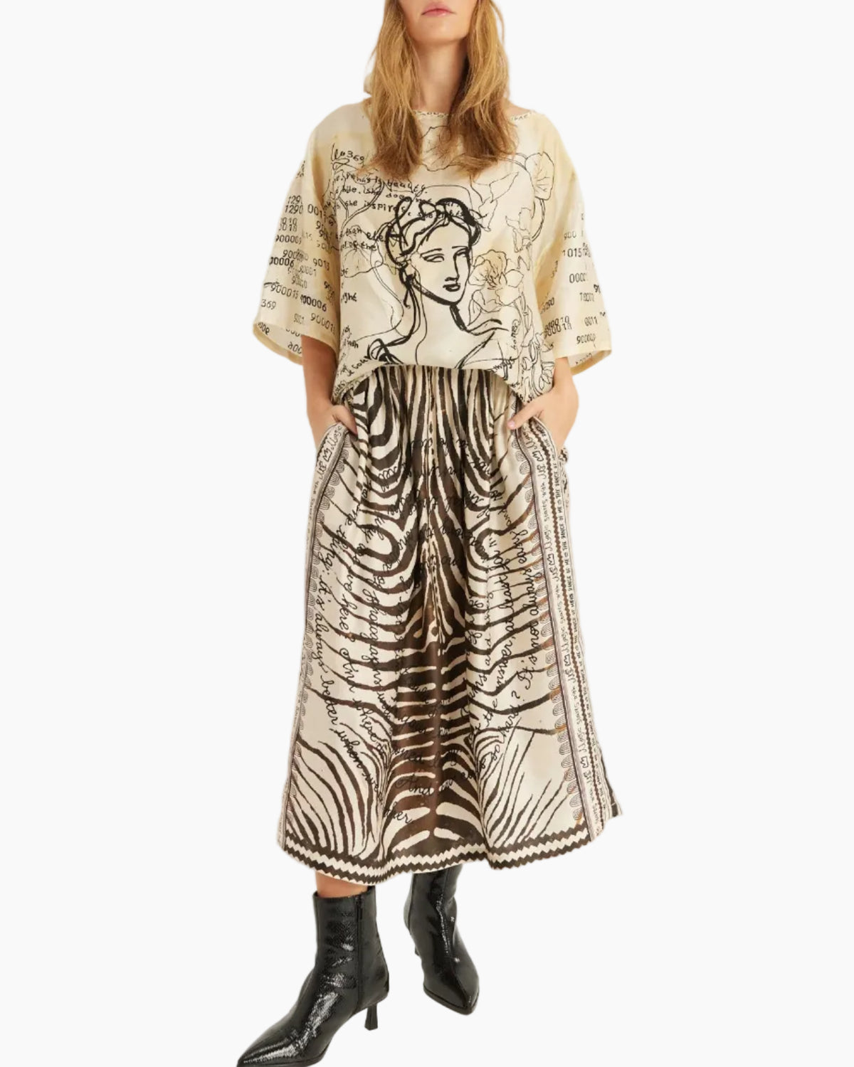 VANESSA MIDI SKIRT - NOIR MUSE
