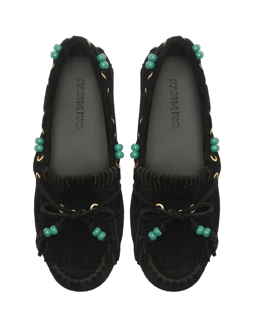 FRINGE MOCCASIN - BLACK SUEDE