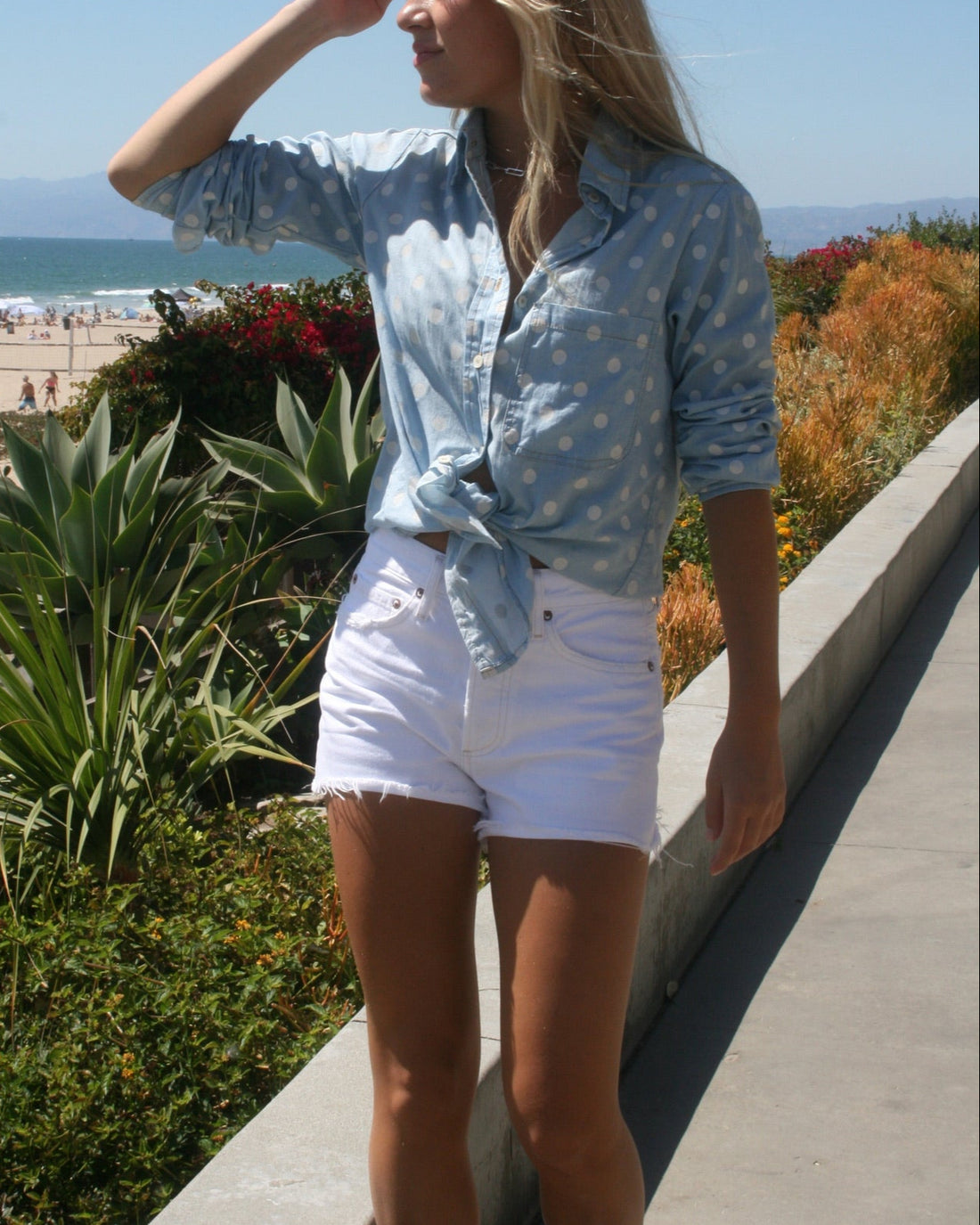 BOYFRIEND SHIRT - DENIM DOT