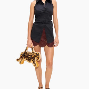 BEEP BEEP MINI SKIRT - CHOCO BROWN