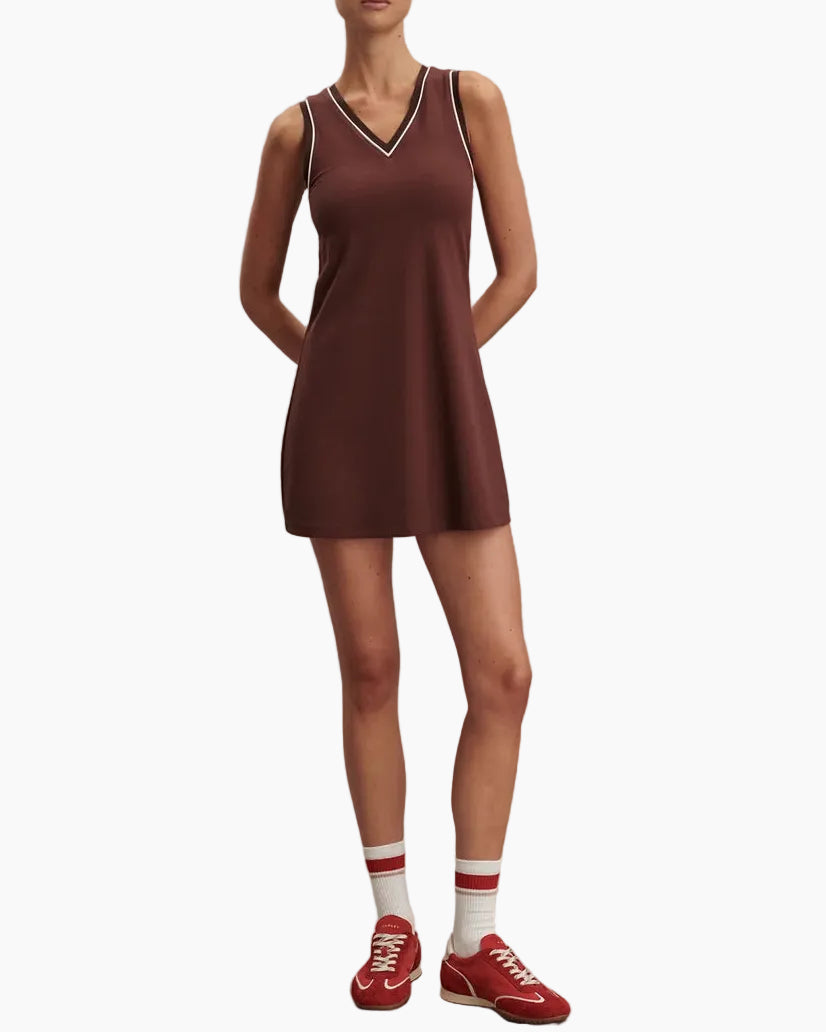 KALANI V-NECK DRESS 31" - BROWN STONE
