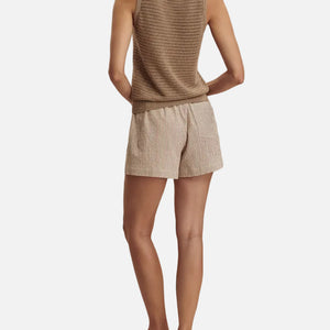 DARINA SHORT 4" - BIRCH TAUPE STRIPE