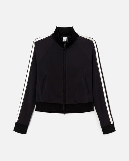 CHLOE TRACK JACKET - BLACK WITH WHITE