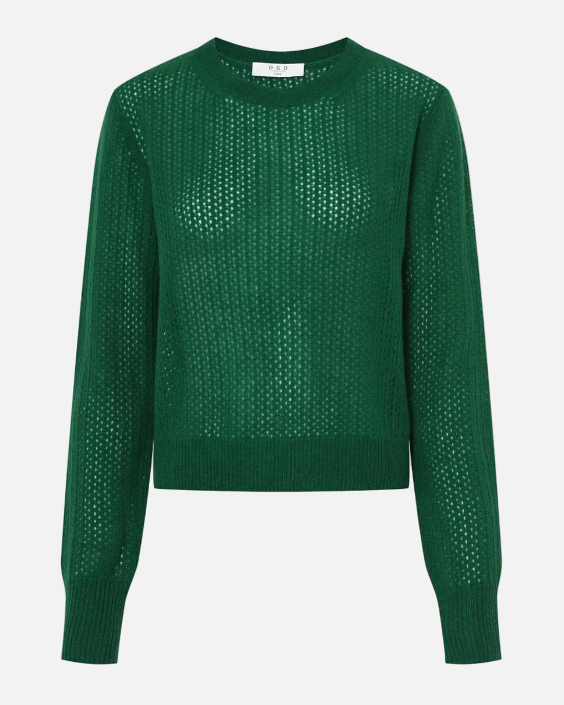 CAMILLE CASHMERE POINTELLE PULLOVER - MEADOW