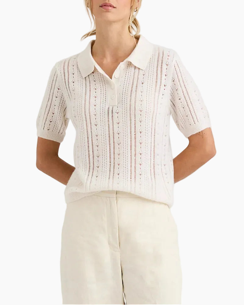 DAHLIA CASHMERE POLO - IVORY