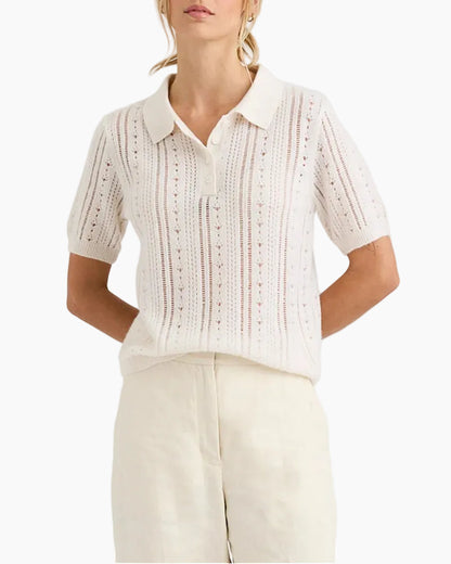 DAHLIA CASHMERE POLO - IVORY