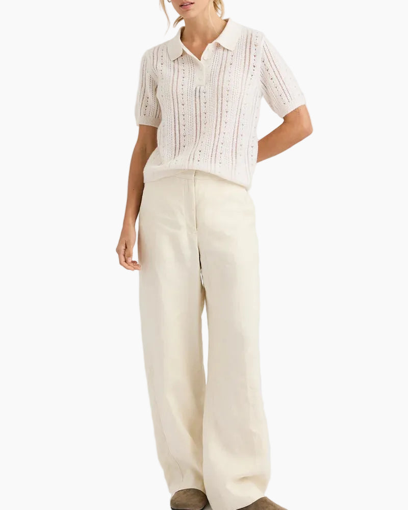 DAHLIA CASHMERE POLO - IVORY