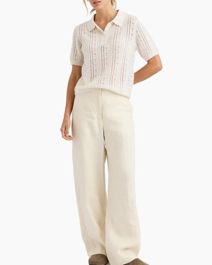 DAHLIA CASHMERE POLO - IVORY