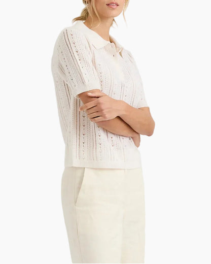 DAHLIA CASHMERE POLO - IVORY