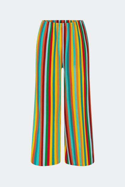 NELLA CREPE WIDE LEG PANT - VIBRANT MULTI STRIPE