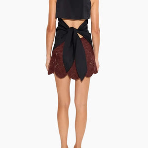 BEEP BEEP MINI SKIRT - CHOCO BROWN