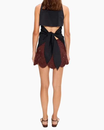BEEP BEEP MINI SKIRT - CHOCO BROWN
