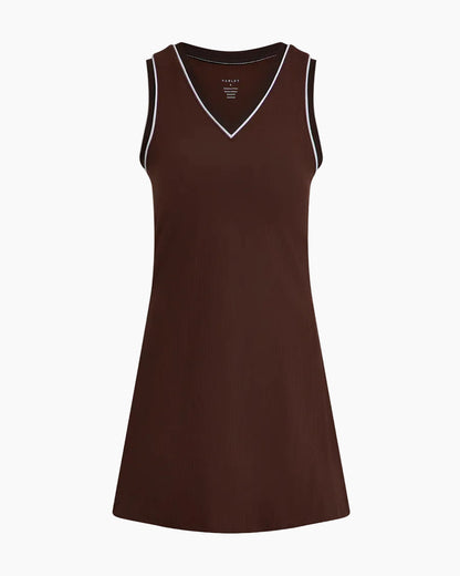 KALANI V-NECK DRESS 31" - BROWN STONE