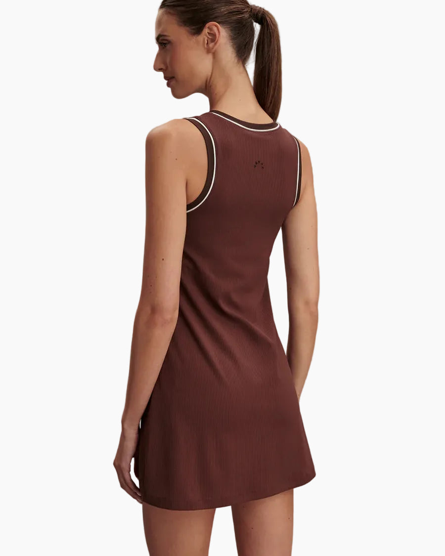 KALANI V-NECK DRESS 31" - BROWN STONE