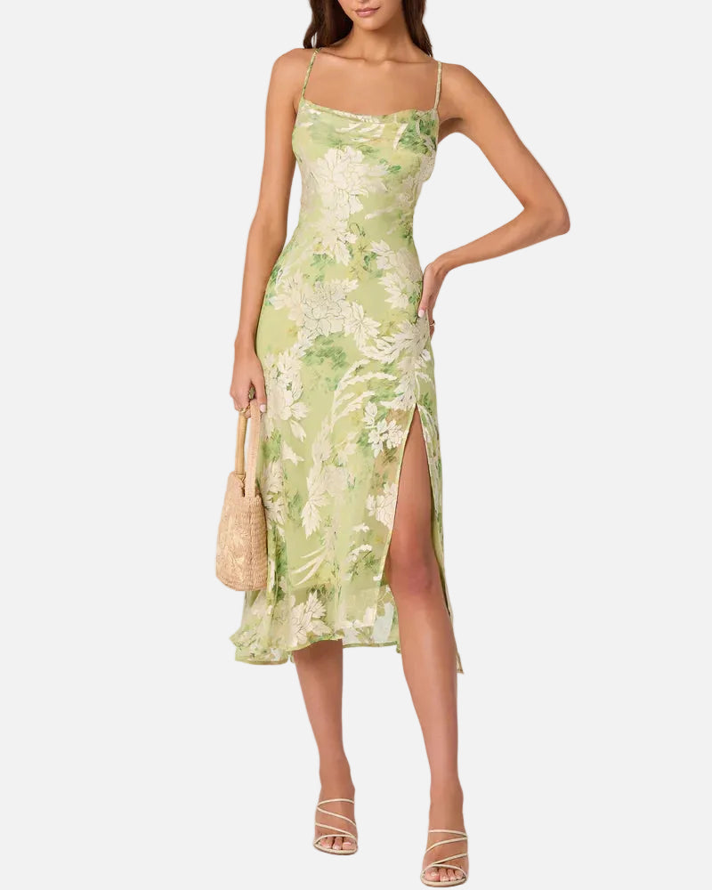 GAIA DRESS - LIGHT GREEN FLORAL