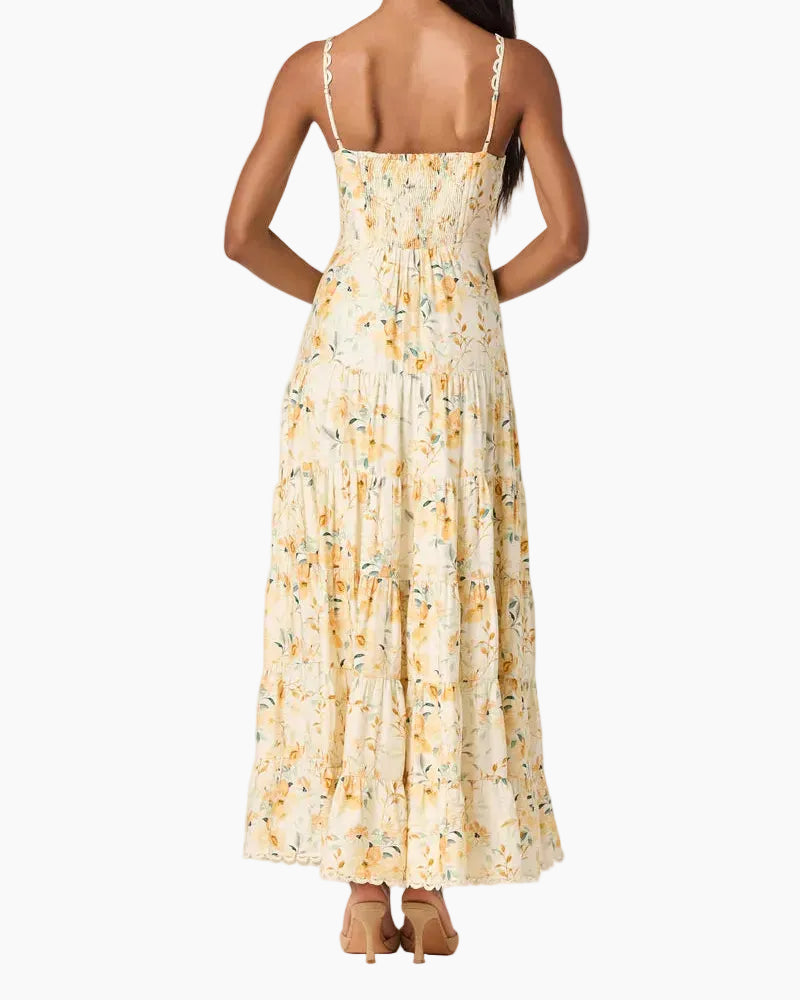 TAZIA DRESS - YELLOW CREAM FLORAL