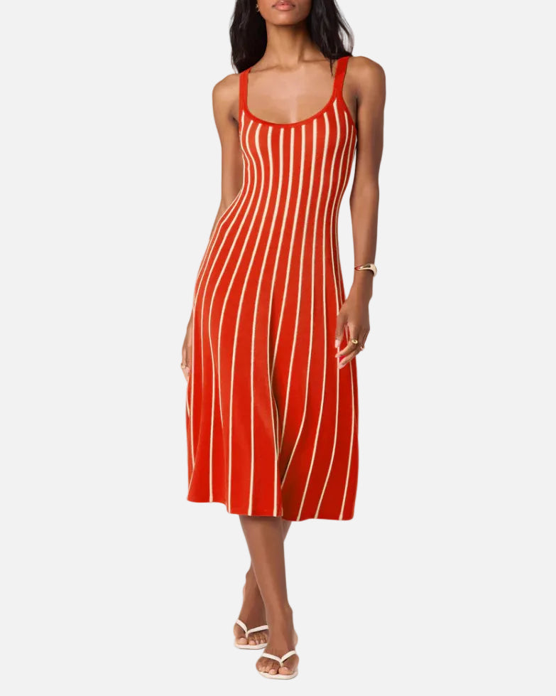 IRECIA SWEATER DRESS - RED STRIPE