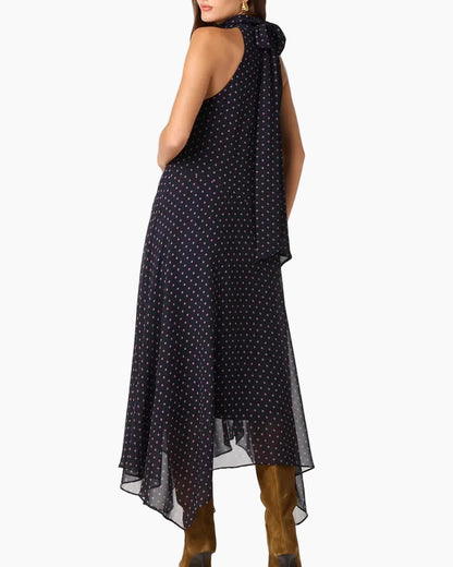 TIANA POLKA DOT MAXI DRESS - NAVY PINK POLKA DOT