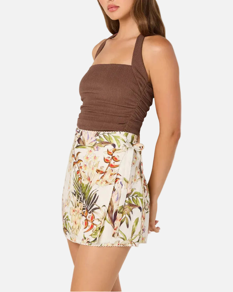 LORELAI SKIRT - WHITE MULTI FLORAL