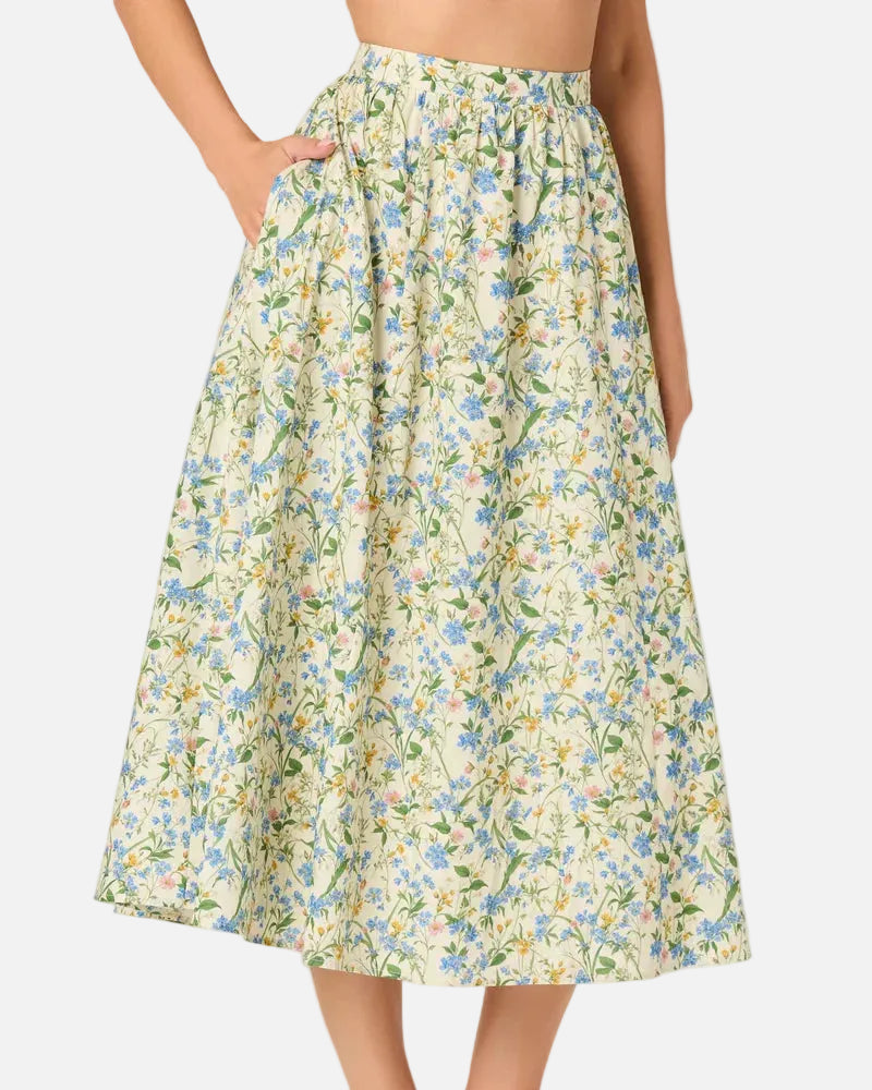 WYLDA SKIRT - BLUE GREEN MULTI