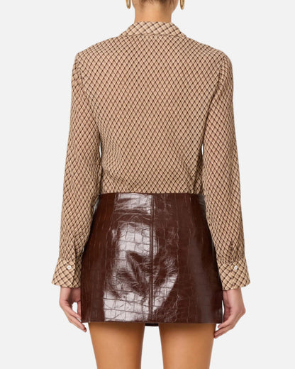 LAUREL TOP - BROWN PLAID
