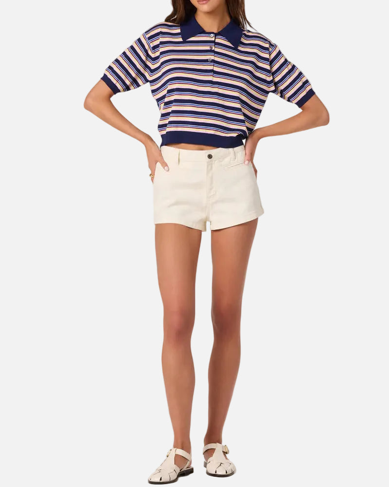 SCOTTIE SWEATER - NAVY MULTI STRIPE