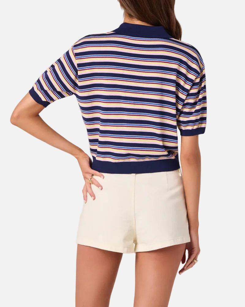 SCOTTIE SWEATER - NAVY MULTI STRIPE