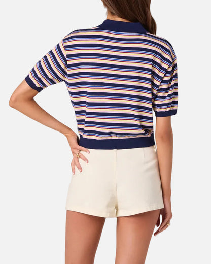 SCOTTIE SWEATER - NAVY MULTI STRIPE