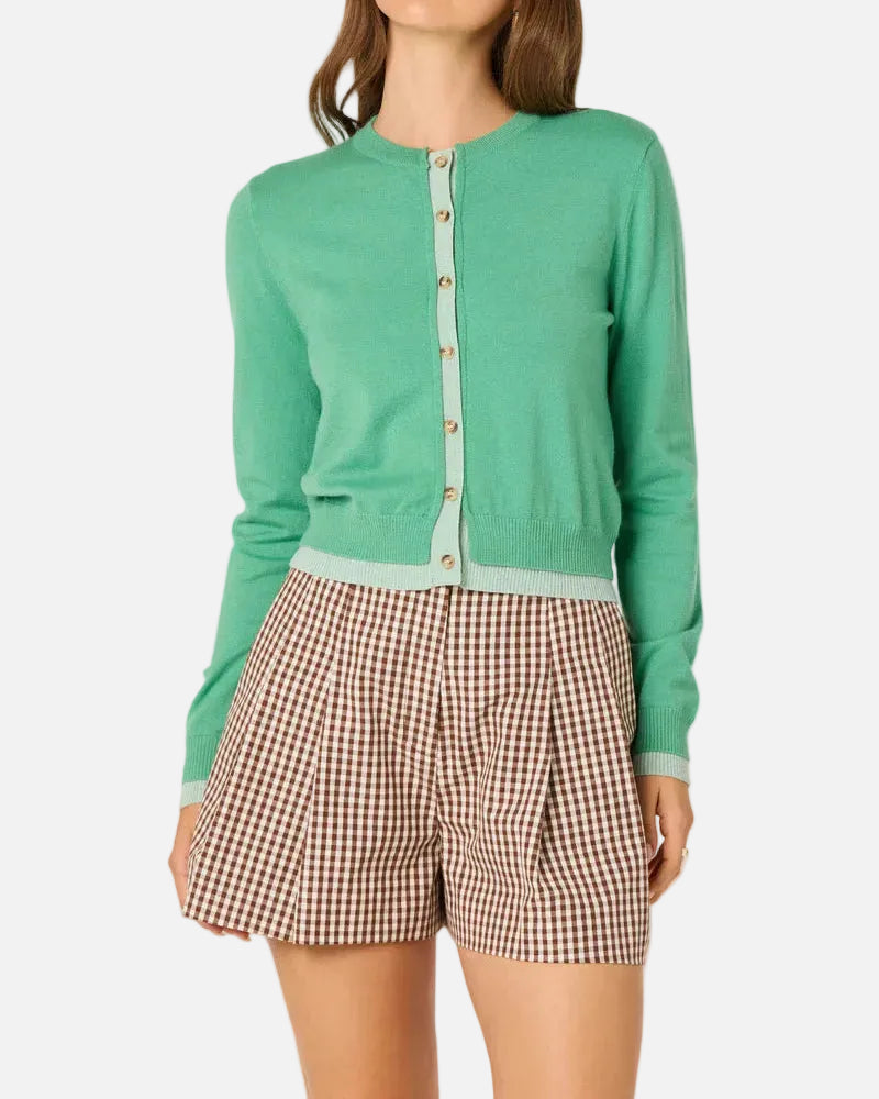 CLOVIS CARDIGAN - GREEN COLOR BLOCK