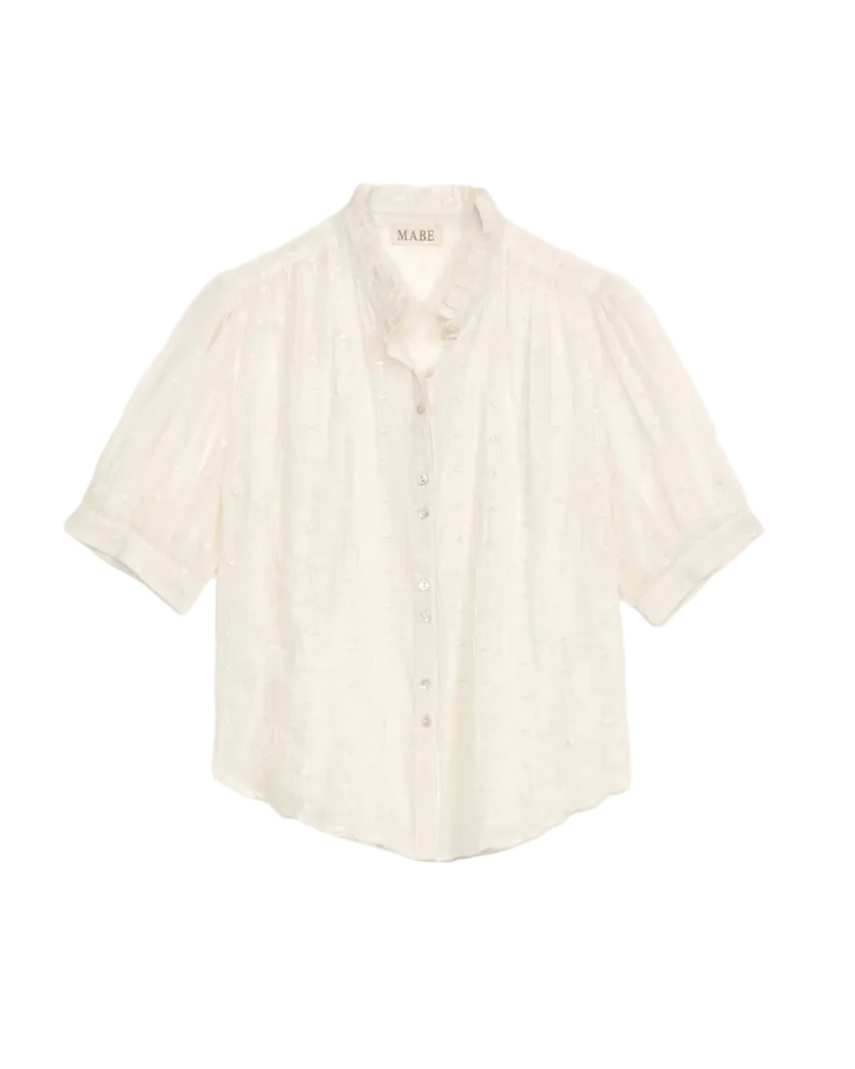 ALLI EMBROIDERED S/S TOP - ECRU