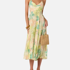 BLYTHE DRESS - GREEN PEACH TROPICAL