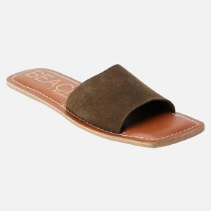 BALI SLIDE SANDAL - DARK BROWN SUEDE