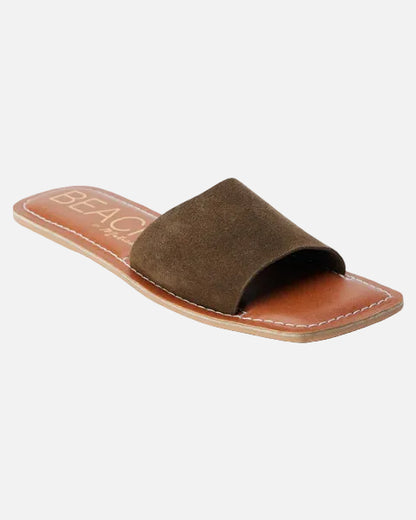 BALI SLIDE SANDAL - DARK BROWN SUEDE