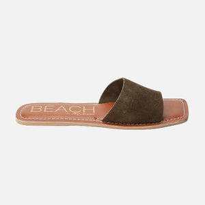 BALI SLIDE SANDAL - DARK BROWN SUEDE