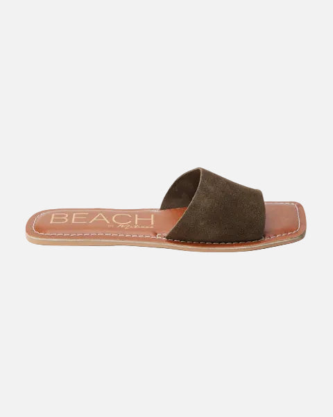 BALI SLIDE SANDAL - DARK BROWN SUEDE