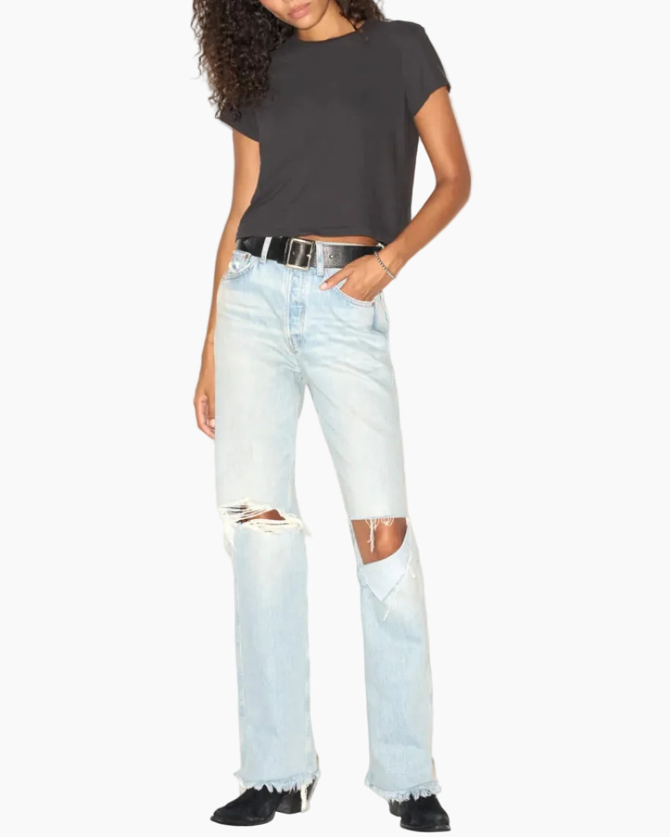 RE/DONE X HANES 1950s BOXY TEE - WASHED BLACK