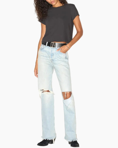 RE/DONE X HANES 1950s BOXY TEE - WASHED BLACK